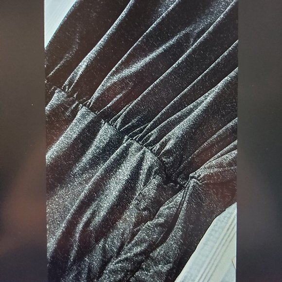 092. Black Casual Crew Neck Ruched Mini Dress Size M - Picture 8 of 9